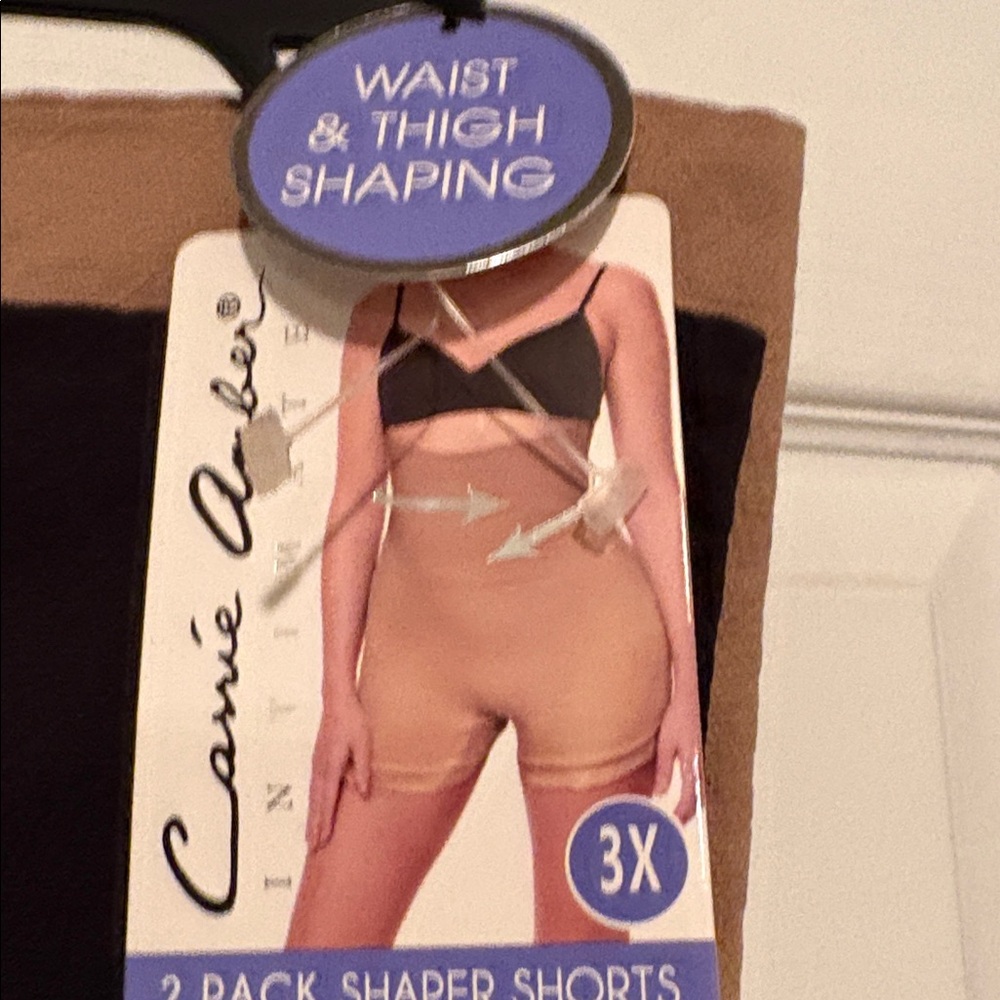 Black and Tan Waist and Thigh Shaper Shorts, 2 Pairs Black and Tan - Picture 2 of 3